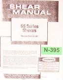 Niagara-Niagara IF Series Shear Operation Manual & Parts List-IF-05